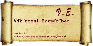 Vértesi Erzsébet névjegykártya